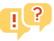 Speech bubbles with ? and ! marks showing misinterpretations and protection with professional liability insurance.