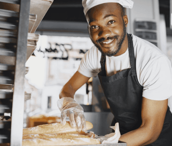 A man working in a bakery