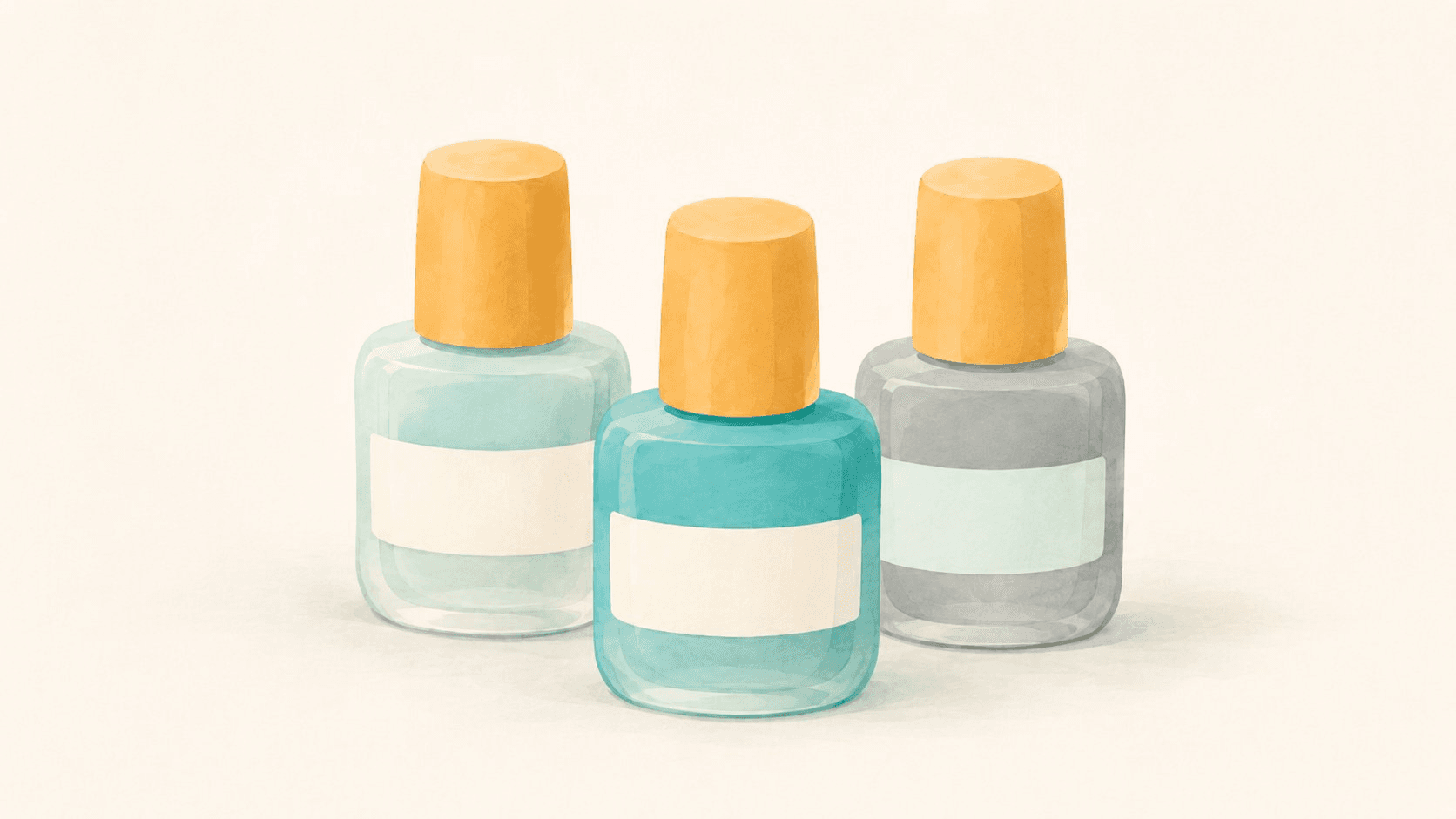 what do you need to become a nail tech showing three nail polish bottles