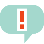 a speech bubble with an exclamation mark and vender liability insurance