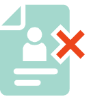 A contract with an x showing breach of contract.