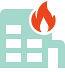 A burning building showing repaired destroyed property though Liquor Liability Insurance