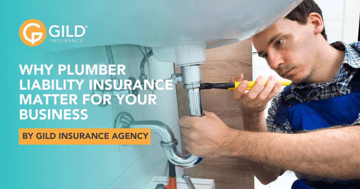 A plumber working on a sink and he has plumber liability insurance