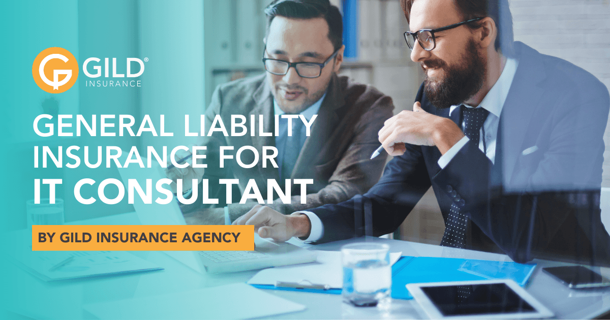 Two IT consultants talking about general liability insurance for IT consultant