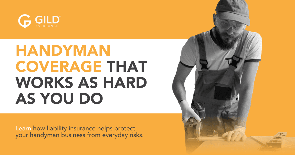 handyman liability insurance and a man working as a handyman