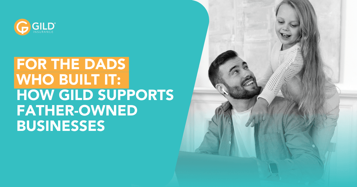 Dad smiling at daughter to show why support father owned businesses