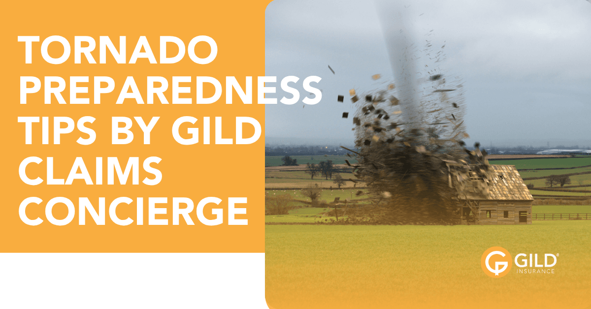 Tornado destroying property to show tornado preparedness tips