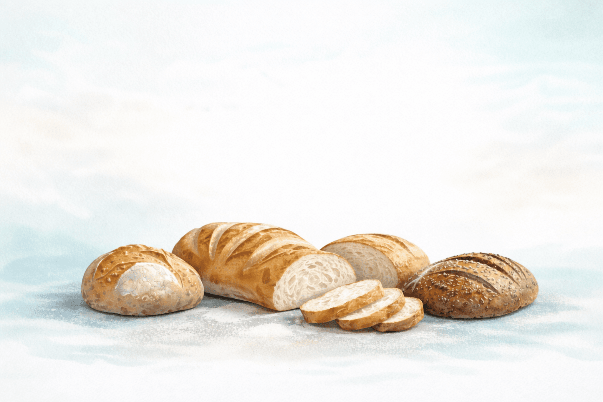 Loafs of bread to symbolize how to start a baking business
